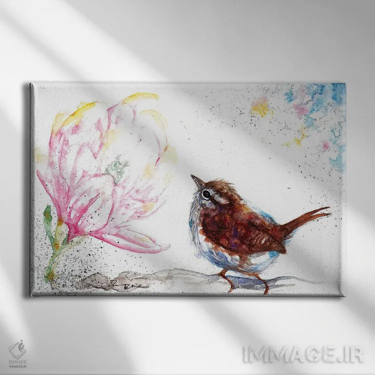 تابلو ورن و مگنولیا اثر بیبزآرتس - نمای روبهرو روی دیوار