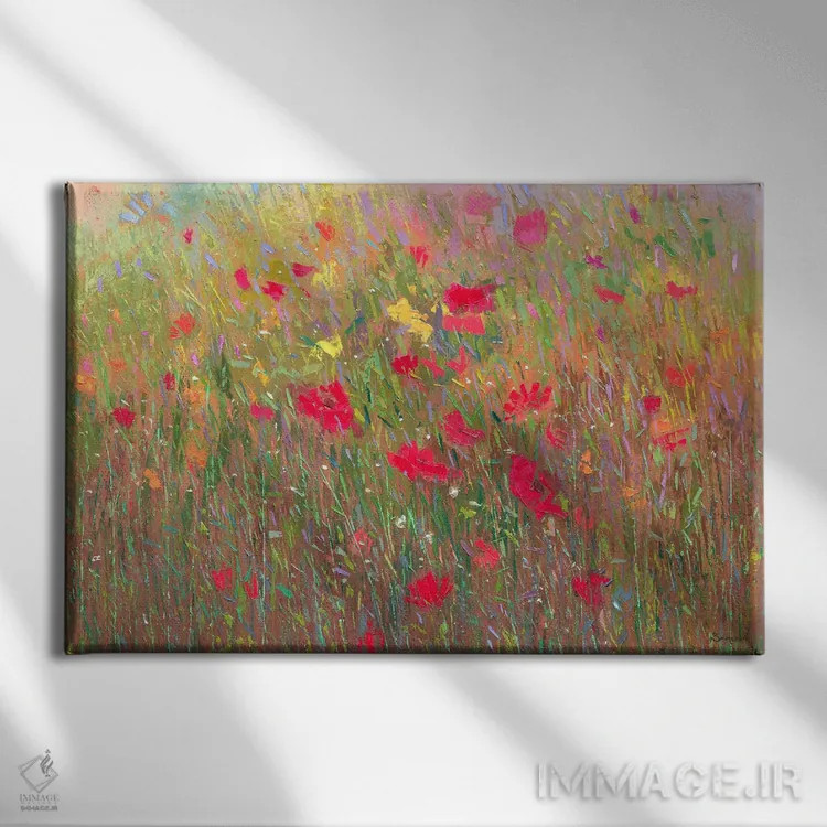 تابلو مزرعهٔ گلها ۱۰ اثر بنیتو سالمرون - نمای روبهرو روی دیوار