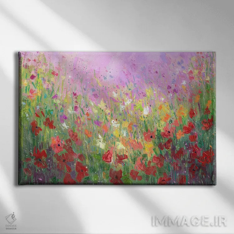 تابلو مزرعهٔ گلها ۹ اثر بنیتو سالمرون - نمای روبهرو روی دیوار