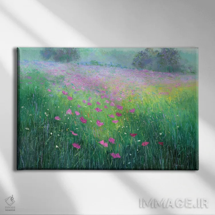 تابلو مزرعهٔ گلها ۱۶ اثر بنیتو سالمرون - نمای روبهرو روی دیوار