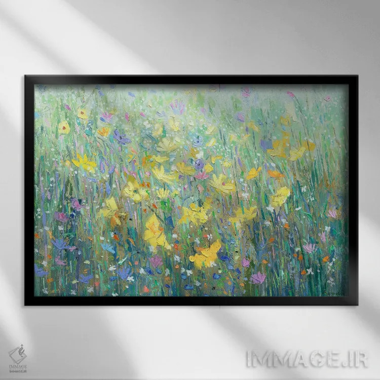 تابلو مزرعهٔ گلها ۱۱ اثر بنیتو سالمرون - نمای قابدار مشکی