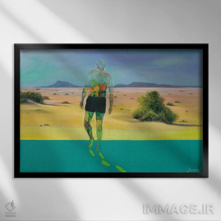 تابلو مفهومی ۲ اثر بنیتو سالمرون - نمای قابدار مشکی