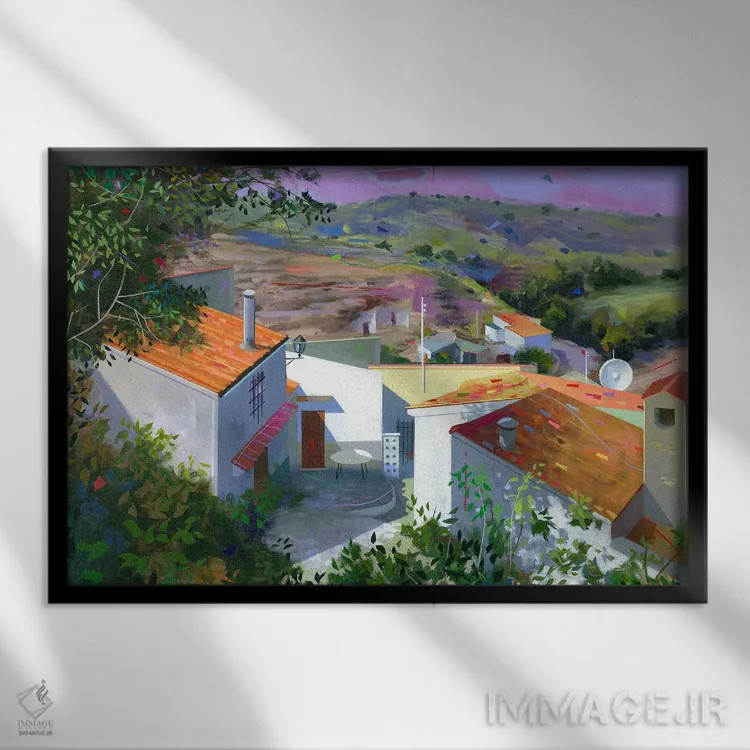 تابلو آلکوسارهخوس (مکان اسپانیا) اثر بنیتو سالمرون - نمای قابدار مشکی