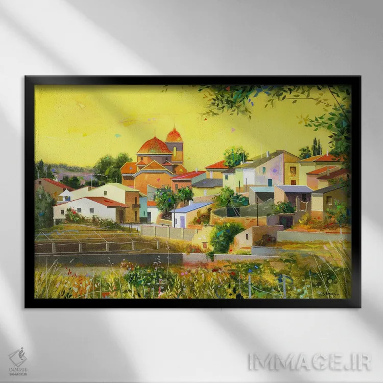 تابلو فوئنتهآلبیا ۱ (شهر اسپانیا) اثر بنیتو سالمرون - نمای قابدار مشکی