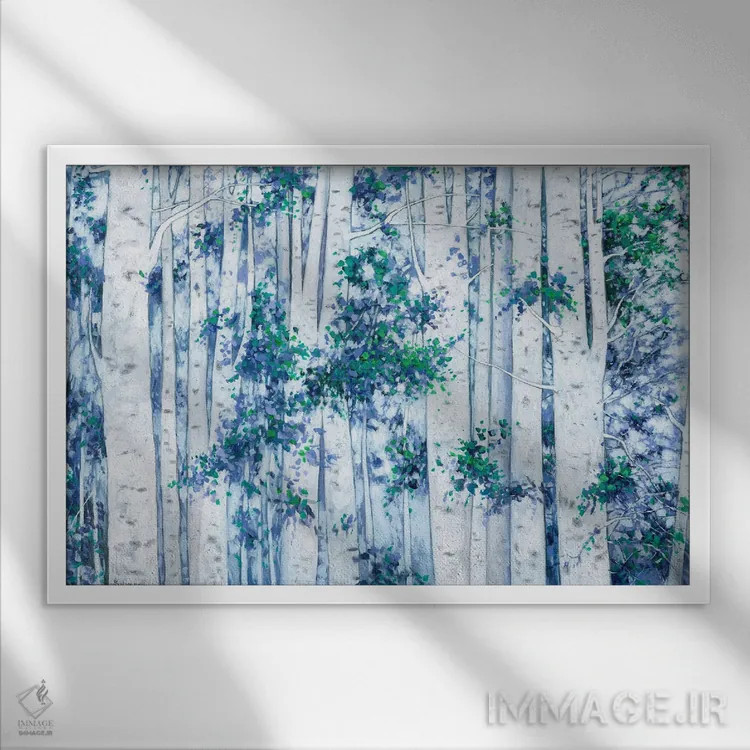 تابلو درختان ۱ اثر بنیتو سالمرون - نمای قابدار سفید