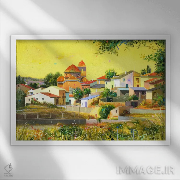 تابلو فوئنتهآلبیا ۱ (شهر اسپانیا) اثر بنیتو سالمرون - نمای قابدار سفید