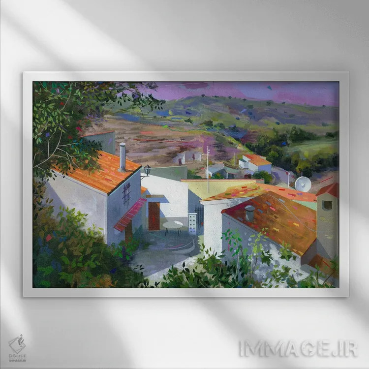 تابلو آلکوسارهخوس (مکان اسپانیا) اثر بنیتو سالمرون - نمای قابدار سفید