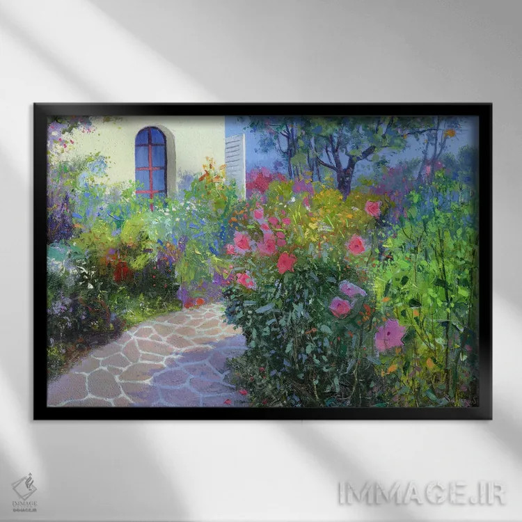 تابلو باغ ۱ اثر بنیتو سالمرون - نمای قابدار مشکی