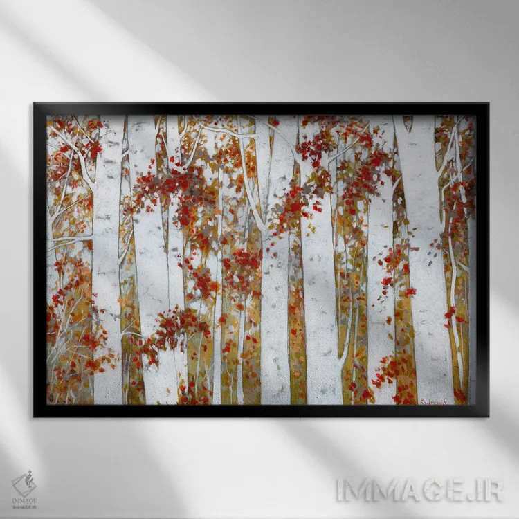 تابلو درختان ۲ اثر بنیتو سالمرون - نمای قابدار مشکی