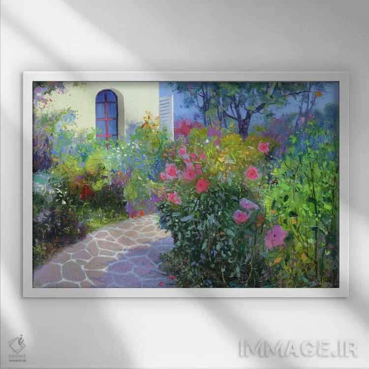 تابلو باغ ۱ اثر بنیتو سالمرون - نمای قابدار سفید