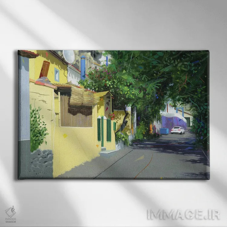 تابلو رودخانه کوباس (اسپانیا) اثر بنیتو سالمرون - نمای روبهرو روی دیوار