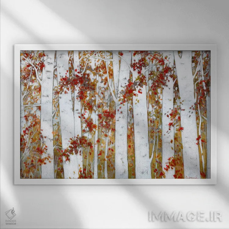 تابلو درختان ۲ اثر بنیتو سالمرون - نمای قابدار سفید