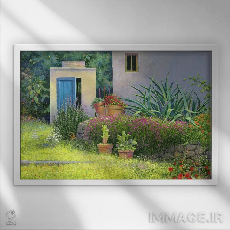 تابلو باغ ۳ اثر بنیتو سالمرون - نمای قابدار سفید