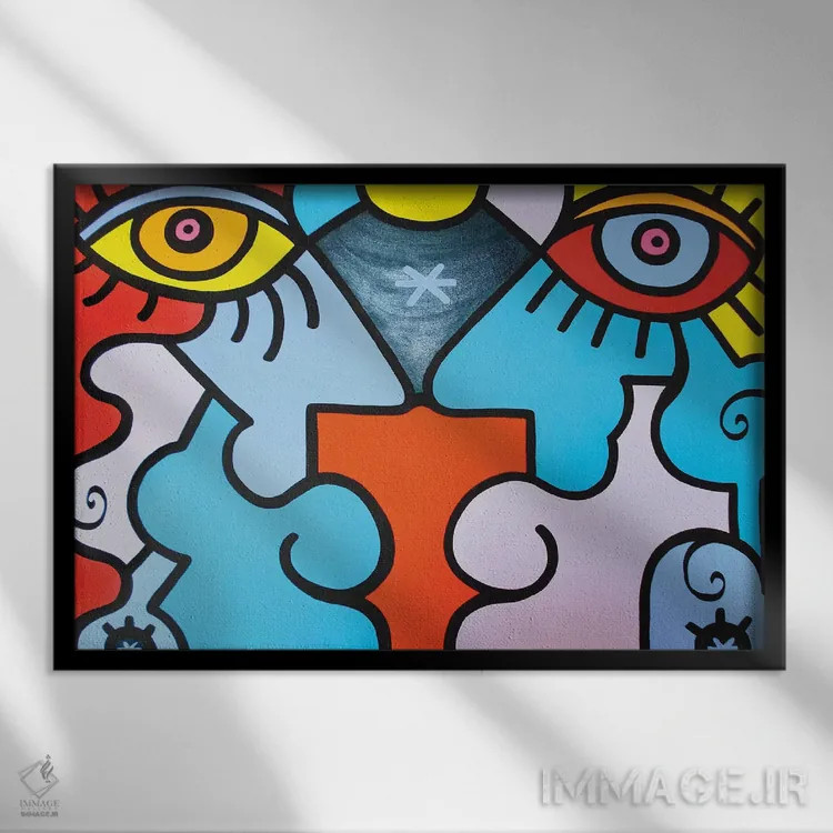 تابلو زوج اثر بیلی آرتیست - نمای قابدار مشکی