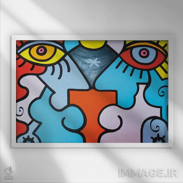 تابلو زوج اثر بیلی آرتیست - نمای قابدار سفید