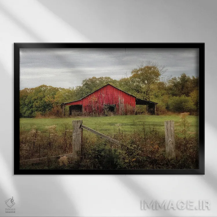 تابلو در مزرعه اثر دی. برت - نمای قابدار مشکی