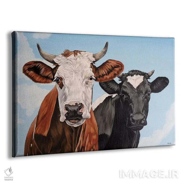 تابلو جینجر و بسی (اسم گاوها) اثر کلارا باستین - نمای پرسپکتیو محصول