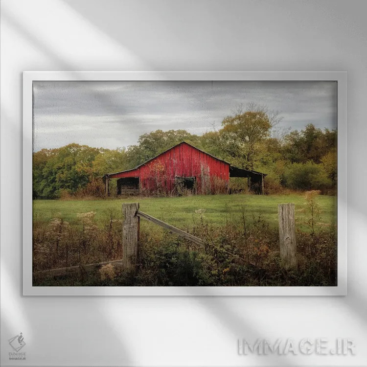 تابلو در مزرعه اثر دی. برت - نمای قابدار سفید