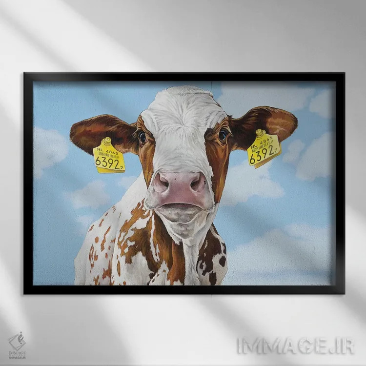 تابلو یک جفت گوشوارهٔ آویز اثر کلارا باستین - نمای قابدار مشکی