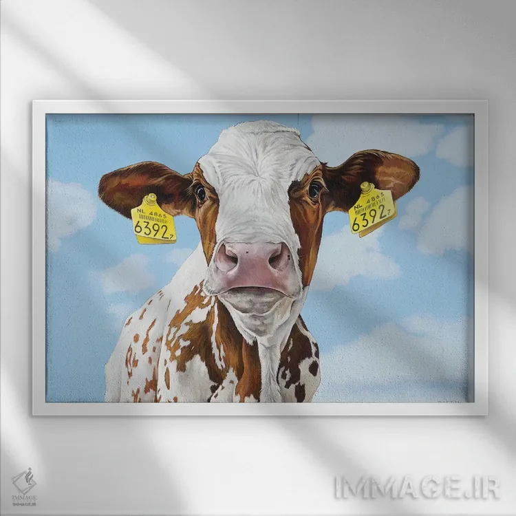 تابلو یک جفت گوشوارهٔ آویز اثر کلارا باستین - نمای قابدار سفید