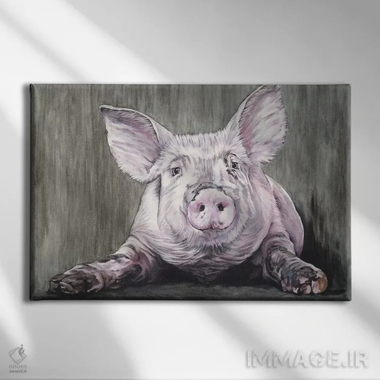 تابلو خوک اثر کلارا باستین - نمای روبهرو روی دیوار