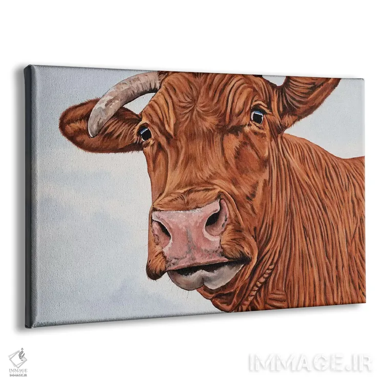 تابلو گاو قرمز اثر کلارا باستین - نمای پرسپکتیو محصول