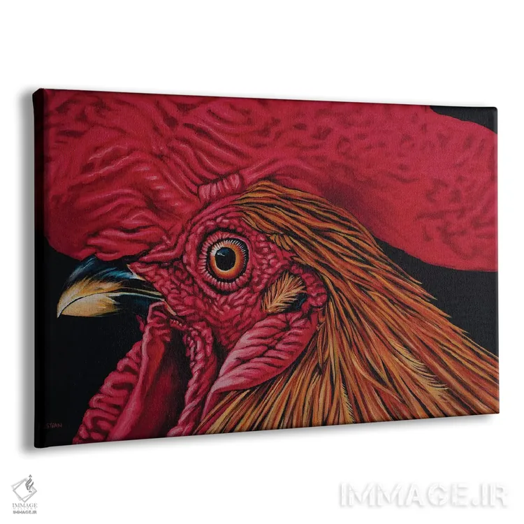 تابلو خروس نارنجی اثر کلارا باستین - نمای پرسپکتیو محصول