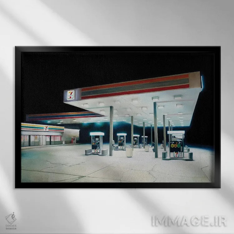 تابلو سوپرمارکت 7-یازده (برند فروشگاهی) اثر برحذر از خلأ (نام آرتیست/استودیو) - نمای قابدار مشکی