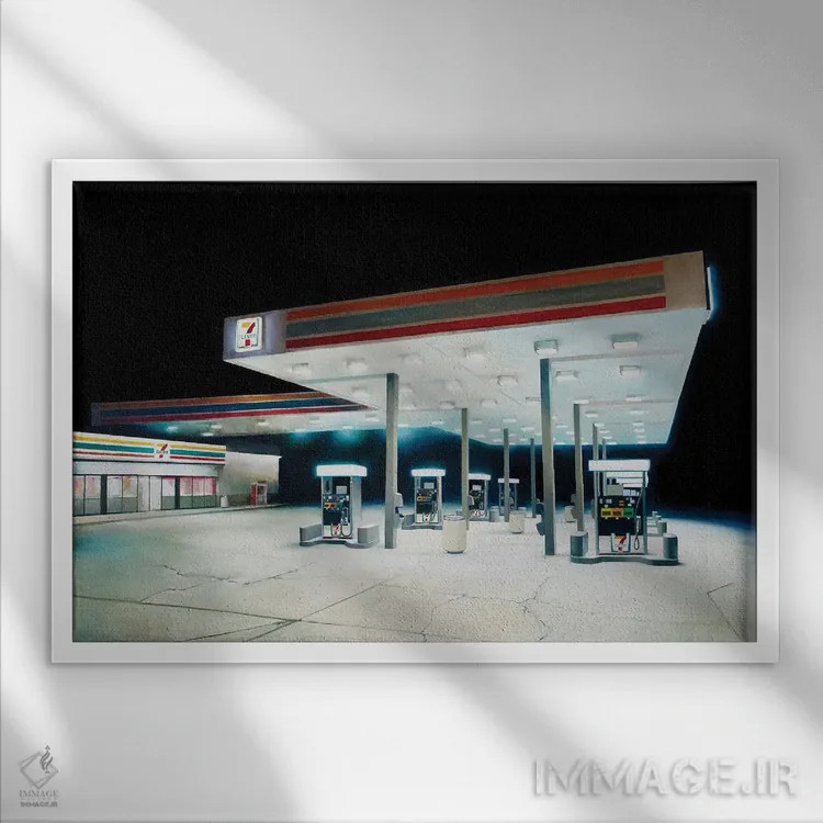 تابلو سوپرمارکت 7-یازده (برند فروشگاهی) اثر برحذر از خلأ (نام آرتیست/استودیو) - نمای قابدار سفید