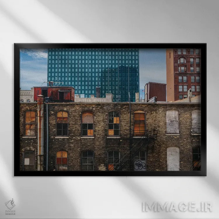 تابلو مرکز شهر میلواکی اثر بثانی یانگ - نمای قابدار مشکی
