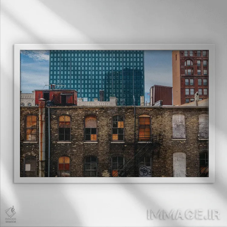 تابلو مرکز شهر میلواکی اثر بثانی یانگ - نمای قابدار سفید