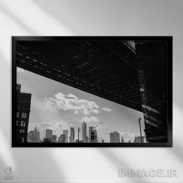تابلو دامبو بروکلین IV (منطقهای در بروکلین) اثر بثانی یانگ - نمای قابدار مشکی