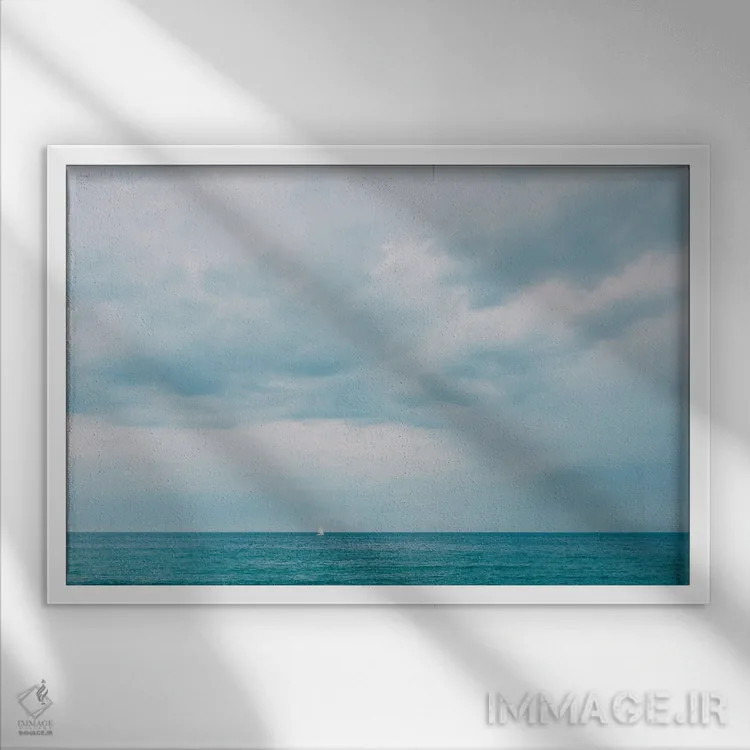 تابلو آبی بارسلونا اثر بثانی یانگ - نمای قابدار سفید