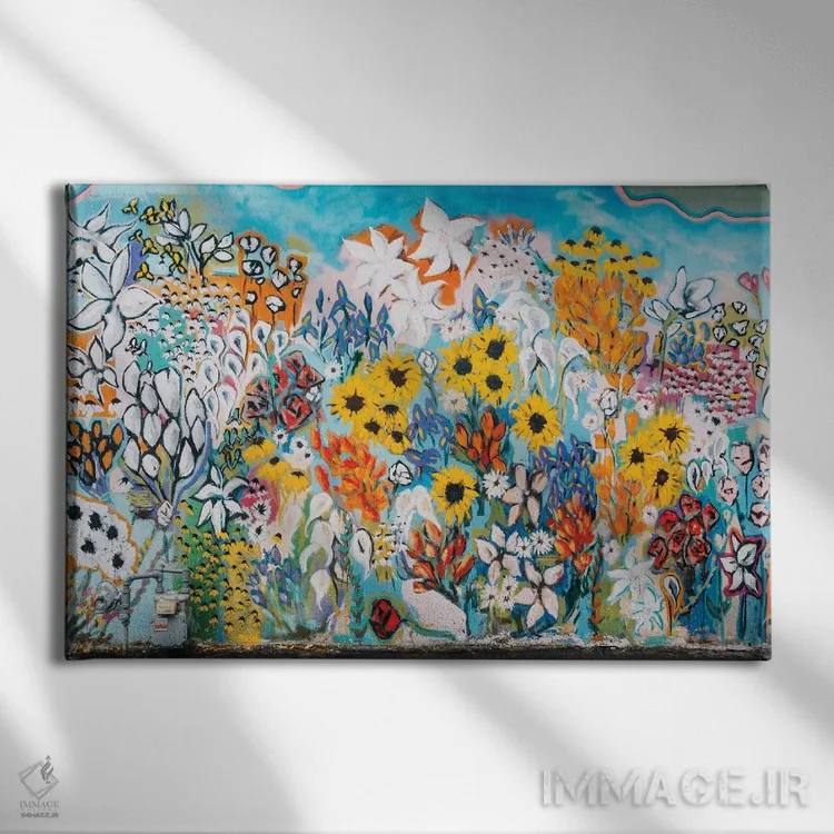 تابلو هنر خیابانی نشویل سه اثر بثانی یانگ - نمای روبهرو روی دیوار