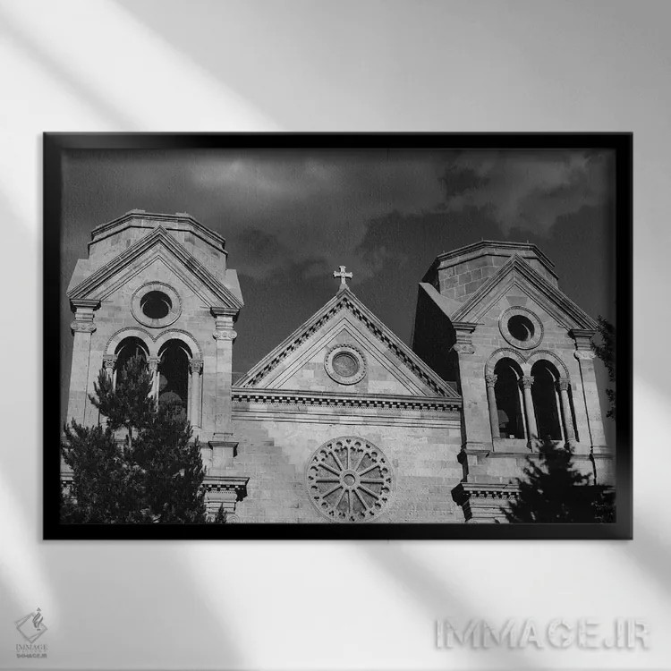 تابلو کلیسای جامع سنت فرانسیس آسیزی اثر بثانی یانگ - نمای قابدار مشکی