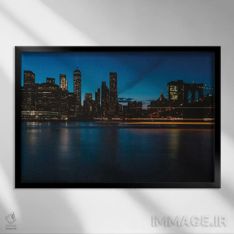 تابلو چراغهای نیویورک ۲ اثر بثانی یانگ - نمای قابدار مشکی