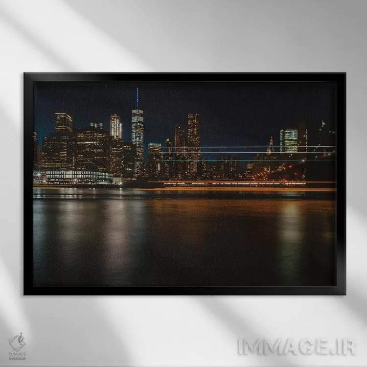 تابلو چراغهای نیویورک ۳ اثر بثانی یانگ - نمای قابدار مشکی