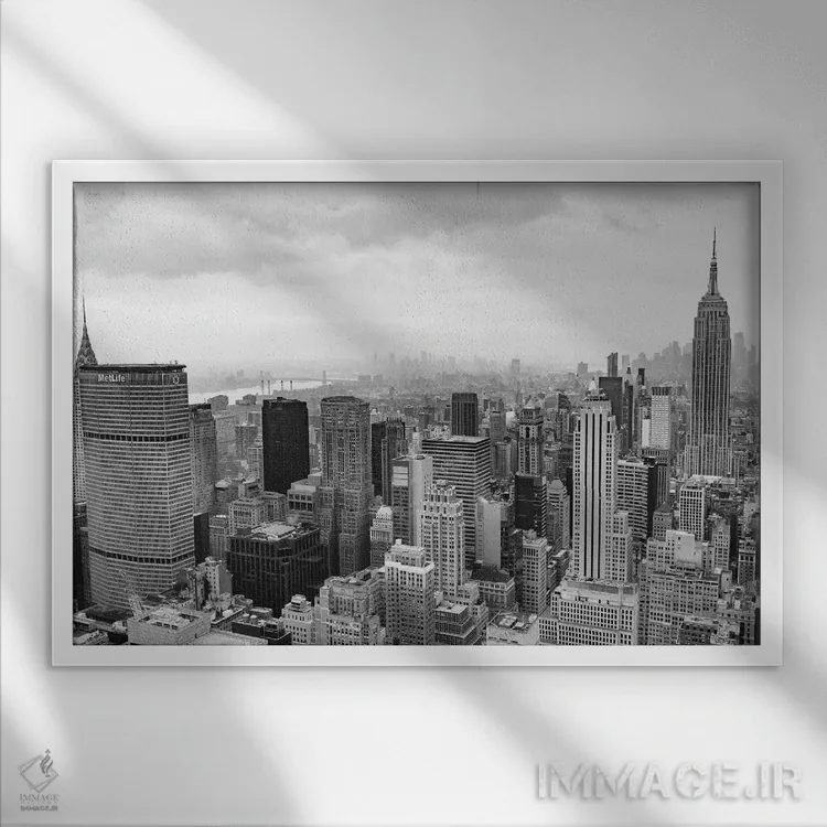 تابلو حالت ذهنی نیویورک ۶ اثر بثانی یانگ - نمای قابدار سفید