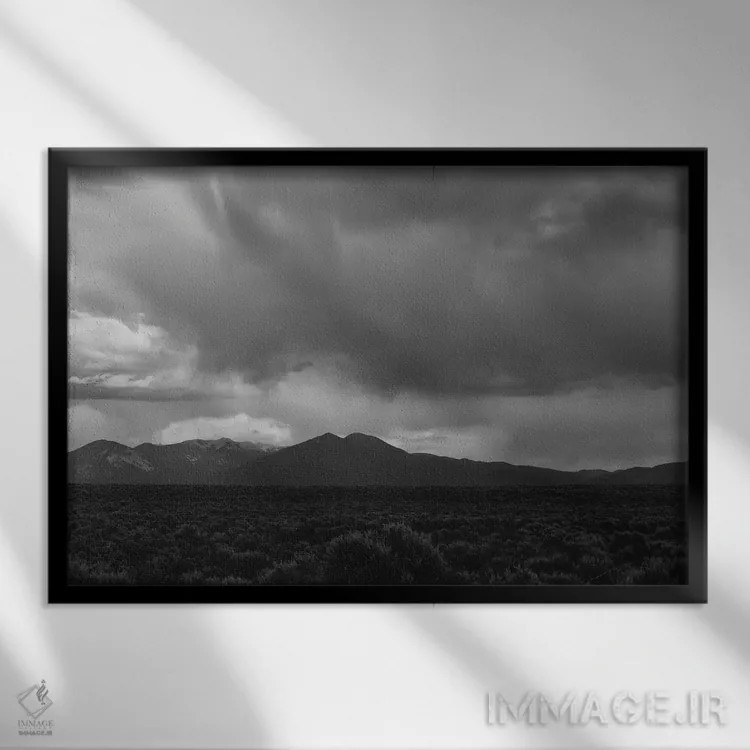 تابلو طوفان کوههای تائوس ۴ اثر بثانی یانگ - نمای قابدار مشکی