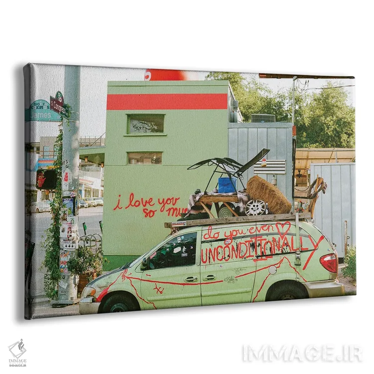 تابلو آستین دوستت دارم روی نگاتیو اثر بثانی یانگ - نمای پرسپکتیو محصول