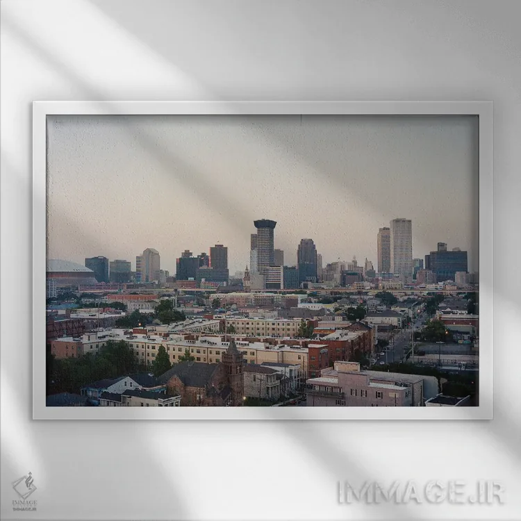 تابلو نیواورلئان روی نگاتیو اثر بثانی یانگ - نمای قابدار سفید