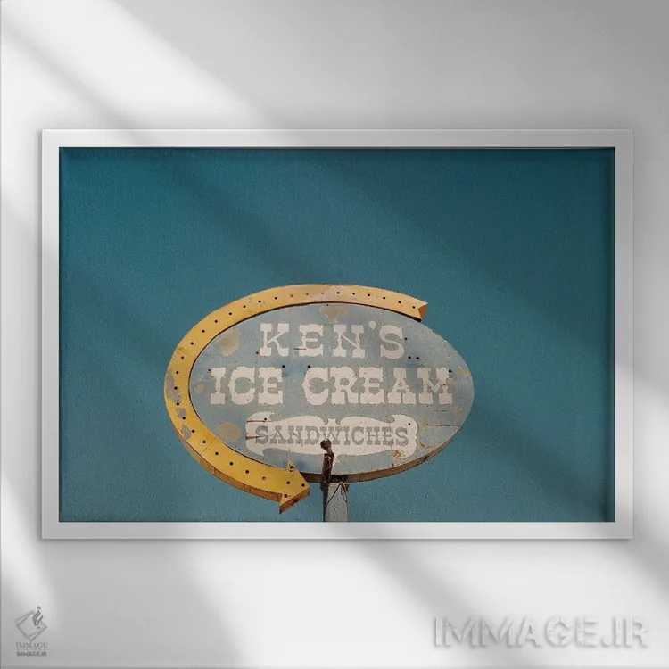 تابلو جاده ۶۶ شماره ۴ اثر بثانی یانگ - نمای قابدار سفید