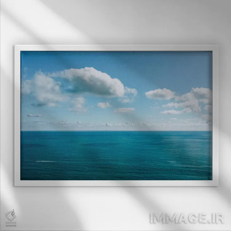 تابلو منظرهٔ اقیانوس ساحل آمالفی شماره چهار اثر بثانی یانگ - نمای قابدار سفید