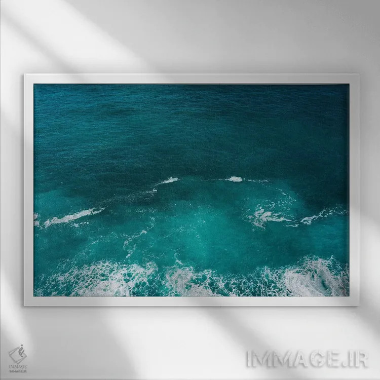 تابلو آب ساحل آمالفی شماره بیست و یک اثر بثانی یانگ - نمای قابدار سفید