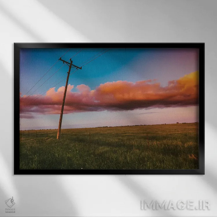 تابلو آسمانهای پنبهقندی اثر بثانی یانگ - نمای قابدار مشکی