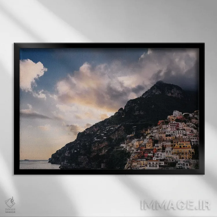 تابلو غروب پوزیتانو شش اثر بثانی یانگ - نمای قابدار مشکی