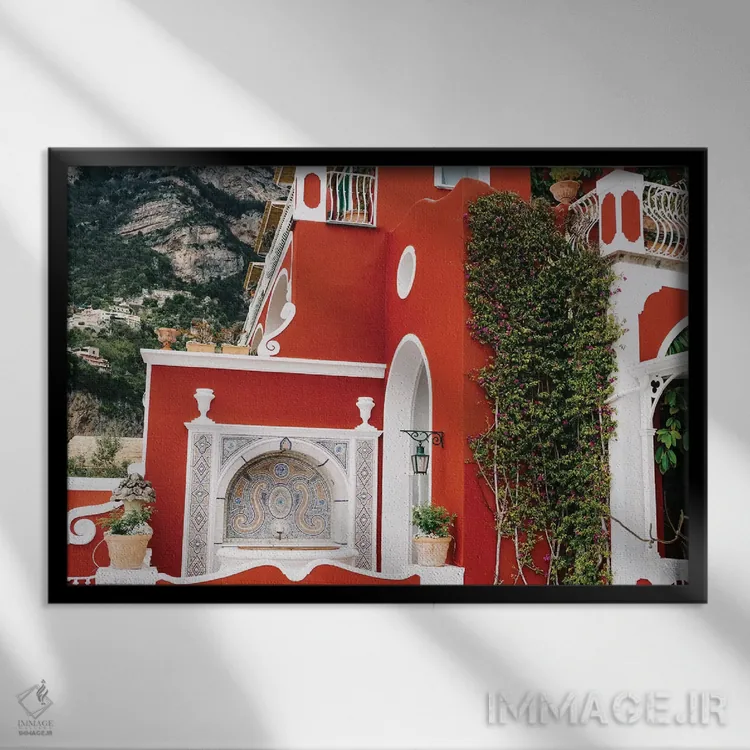 تابلو پوزیتانوی بارانی شش اثر بثانی یانگ - نمای قابدار مشکی