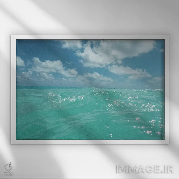 تابلو آبهای هاوایی اثر بثانی یانگ - نمای قابدار سفید