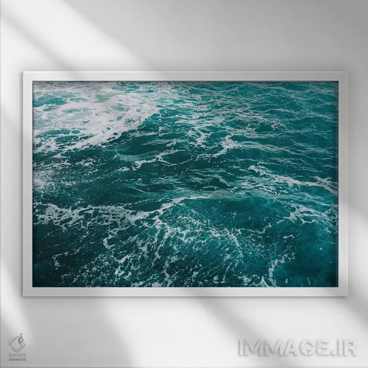 تابلو آبهای ساحل آمالفی ده اثر بثانی یانگ - نمای قابدار سفید