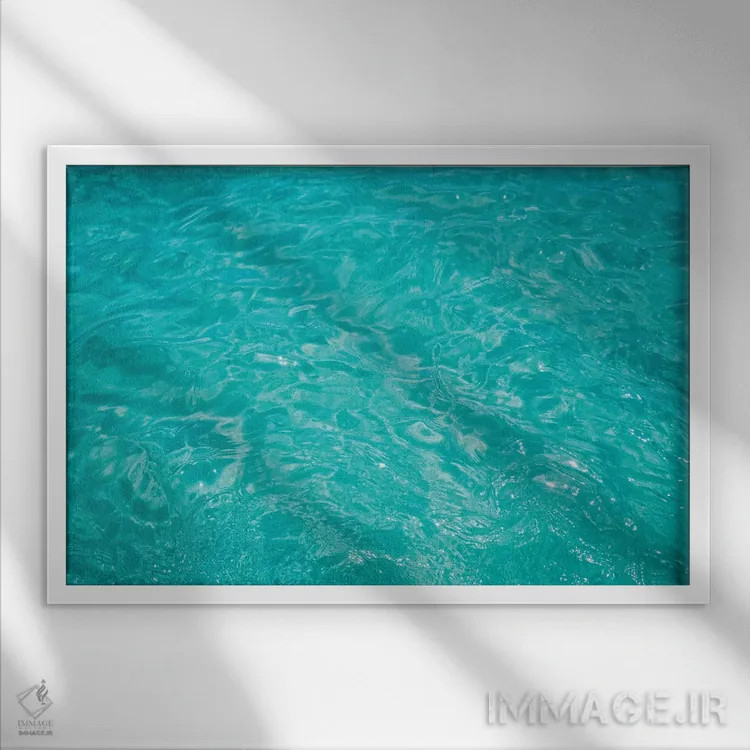 تابلو آب کبو سه اثر بثانی یانگ - نمای قابدار سفید